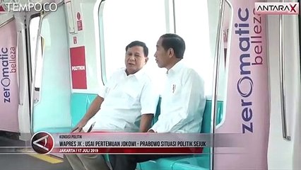 Wapres JK, Usai Pertemuan Jokowi-Prabowo, Situasi Politik Sejuk