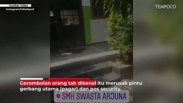 SMK Izzata Depok Diserang Orang Tak Dikenal, Pagar Dirusak
