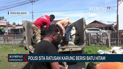 Polisi Sita Ratusan Karung Berisi Batu Hitam