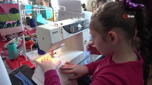 Ara tatilde ilkokul öğrencileri için açılan dikiş kursu yoğun ilgi görüyor