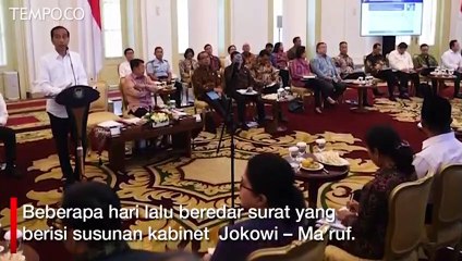 Bocoran Susunan Menteri di Kabinet Jokowi-Ma‚Äôruf