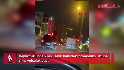 Araç üzerinde tehlikeli yolculuk!