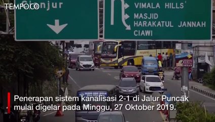 Uji Coba Sistem Kanalisasi 2-1, Jalur Puncak Macet Dua Arah