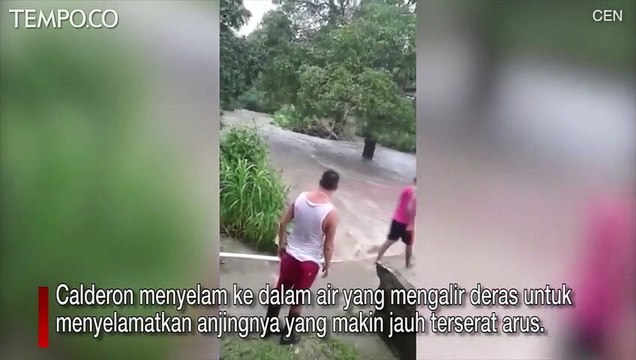 Pria Ini Terjun ke Sunga Berbahaya demi Selamatkan Anjingnya