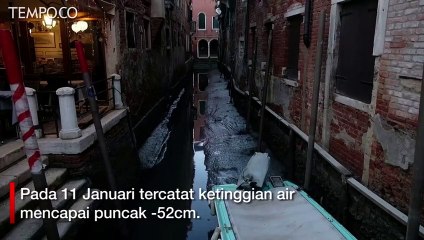 Gelombang Laut Rendah Bikin kanal-kanal Venesia Hampir Kering