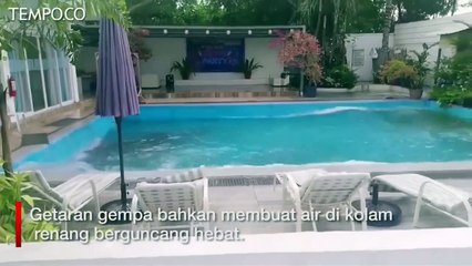 Kolam Renang Berguncang Hebat Saat Gempa di Filipina