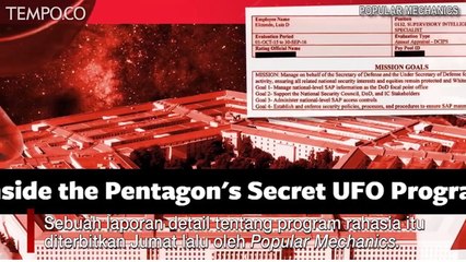 Mengejutkan, Terungkap Program Rahasia Pentagon soal UFO