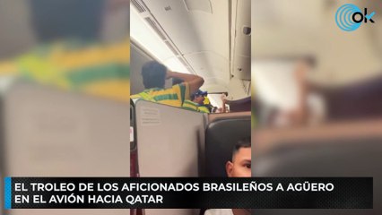 El troleo de los aficionados brasileños a Agüero en el avión hacia Qatar