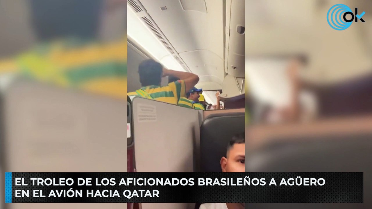 El troleo de los aficionados brasileños a Agüero en el avión hacia Qatar