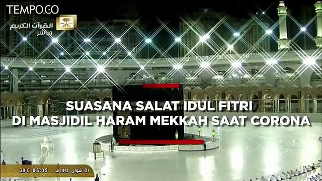 Suasana Salat Idul Fitri di Masjidil Haram Mekah saat Corona