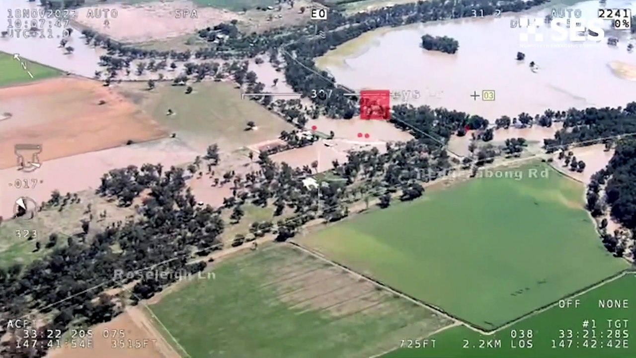 Major flooding down the Lachlan River from Forbes