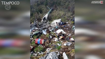 Ditemukan Heli MI-17 Jatuh di Distrik Oskop Pegunungan Bintang