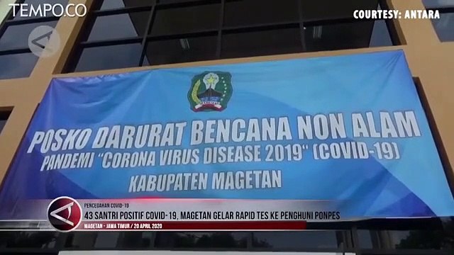 43 Santri Positif COVID-19, Magetan Gelar Rapid Test ke Penghuni Ponpes
