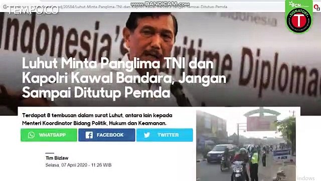 [Cek Fakta] Benarkah Luhut Perintahkan Tangkap Pemda yang Tutup Bandara Saat Corona?