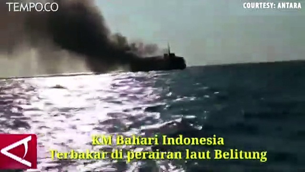 KM Bahari Indonesia Terbakar di Perairan Pulau Belitung