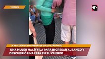 Una mujer hacía fila para ingresar al banco y descubrió una rata en su cuerpo