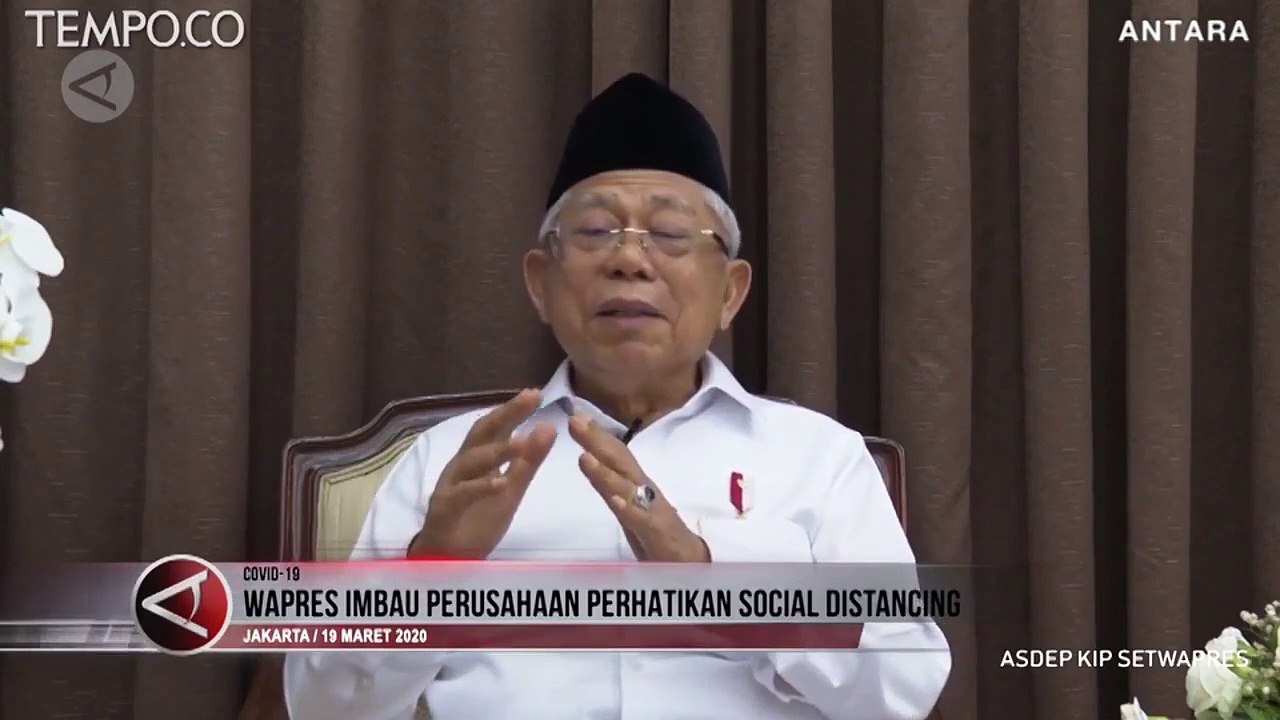 Cegah Penularan, Wapres Imbau Perusahaan Perhatikan Social Distancing