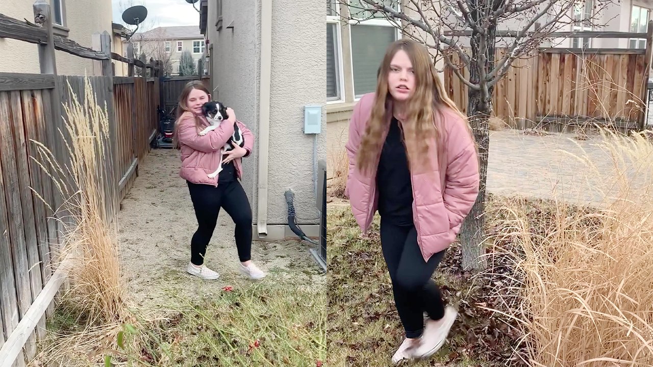 Nevada mom trying to pull off a wholesome puppy surprise gets annoyed due to daughter's lack of cooperation