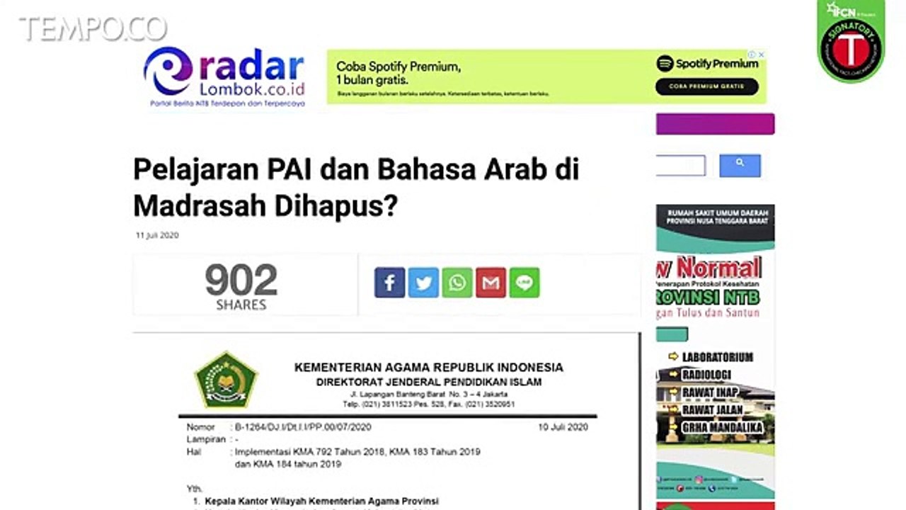 [Cek Fakta] Benarkah Kemenag Hapus Mata Pelajaran Bahasa Arab dan Agama Islam di Madrasah?