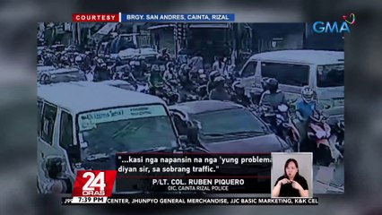 Bahagi ng kalsada sa Rizal, nabarahan dahil sa dami ng mga nag-counterflow | 24 Oras