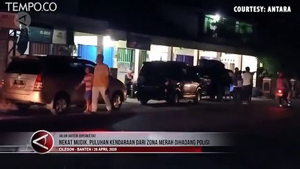 Nekat Mudik, Puluhan Kendaraan dari Zona Merah Dihadang Polisi Cilegon
