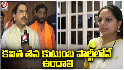 Union Minister Prahalad Joshi Face To Face Over  TRS Activists Attack On Dharmapuri Arvind | V6 News (1)