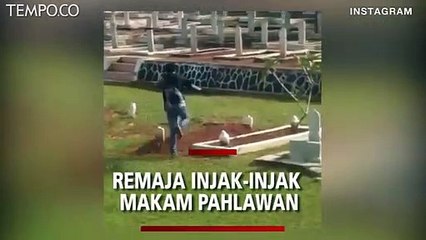 Viral, Video ABG Injak-injak Makam Pahlawan, Polisi Tangkap Pelakunya