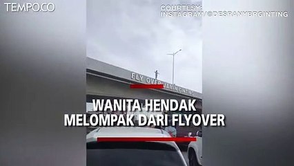 Video Viral, Wanita Hendak Melompat dari Fly Over Jamin Ginting Medan