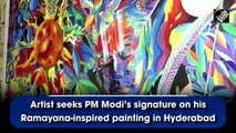 Artist seeks PM Modi’s signature on his Ramayana-inspired painting in Hyderabad