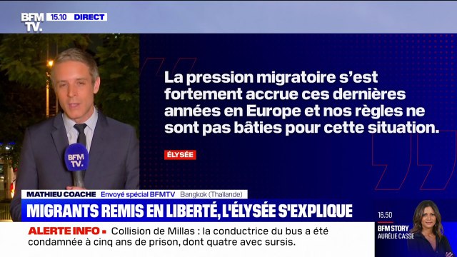 Migrants remis en liberté: Nos règles ne sont pas bâties pour cette situation selon un conseiller de l'Élysée