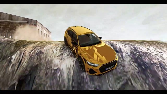 Audi Cars VS Broken Road - High Ramp #4 BeamNg Drive