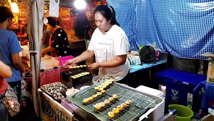 Thailand Street Food _ How to make Quail Eggs skewers - Hungry Bear