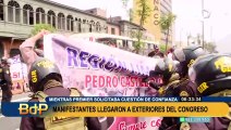 Manifestantes llegaron hasta exteriores del Congreso durante presentación de Aníbal Torres