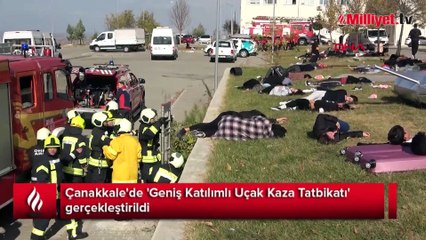 Çanakkale'de uçak kazası tatbikatı!