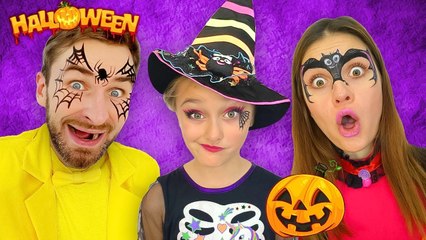 Sasha and Halloween Trick or Treat Contest and Makeup