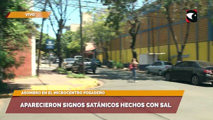 Aparecieron signos satánicos hechos con sal