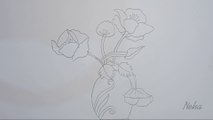 Flower Pot Drawing | How To Draw Flower With Vase | Embroidery Flower Pot Design | Embroidery Design | Flower Pot Drawing by Neha