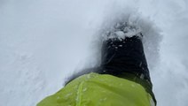 Deep snow forces Reed Timmer to chase on foot