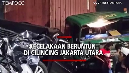 Ini Detik-detik Kecelakaan Beruntun yang Libatkan Dua Truk Trailer dan Dua Minibus
