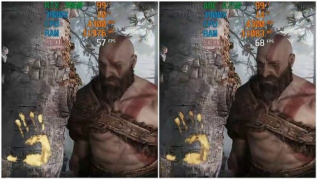 INTEL ARC A750 vs RTX 3060 | 1440p | GOD OF WAR | ULTRA SETTINGS |
