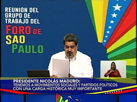 Presidente Nicolás Maduro lidera reunión Ampliada del Grupo de Trabajo del Foro de São Paulo 2022