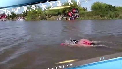 [스포츠영상] 프랑스 패럴림픽 수영선수의 역영…첫 57km 완주