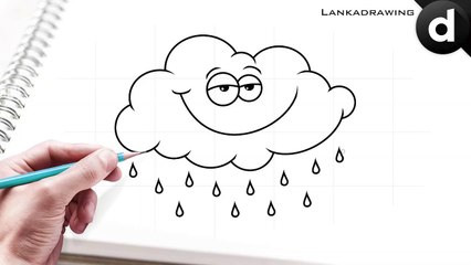 easy way to draw draw a rainy cloudy cloud simple and easy