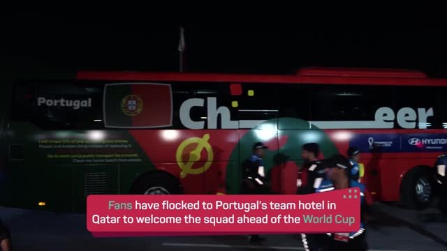 Fans from around the world greet Portugal at their World Cup hotel