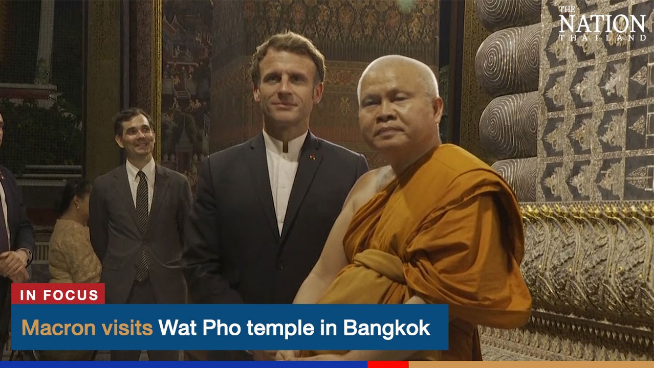 Macron visits Wat Pho temple in Bangkok | The N...