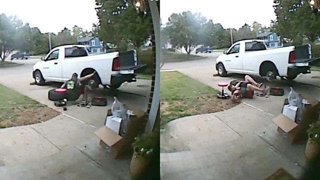 Ring doorbell captures humorous driveway blooper *Placement is everything!*