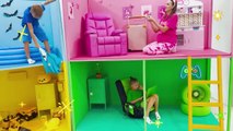 Vlad ve Niki Dört renkli oyun evi mücadelesi ve çocuklar için daha eğlenceli hikayeler