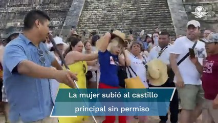 Casi linchan Lady Chichén Itzá, turista extranjera que subió y bailó en pirámide