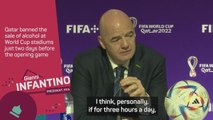 'Fans will survive without beer' - FIFA president Infantino