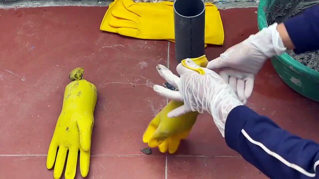 Creative Ideas From Gloves And Cement . How To Make Unique Flower Pots At Home .